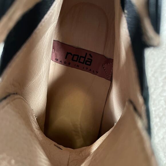 Roda Booties Witchy Whimsygoth Made in Italy Black Leather Fringe Heeled 40 9 - Picture 7 of 10